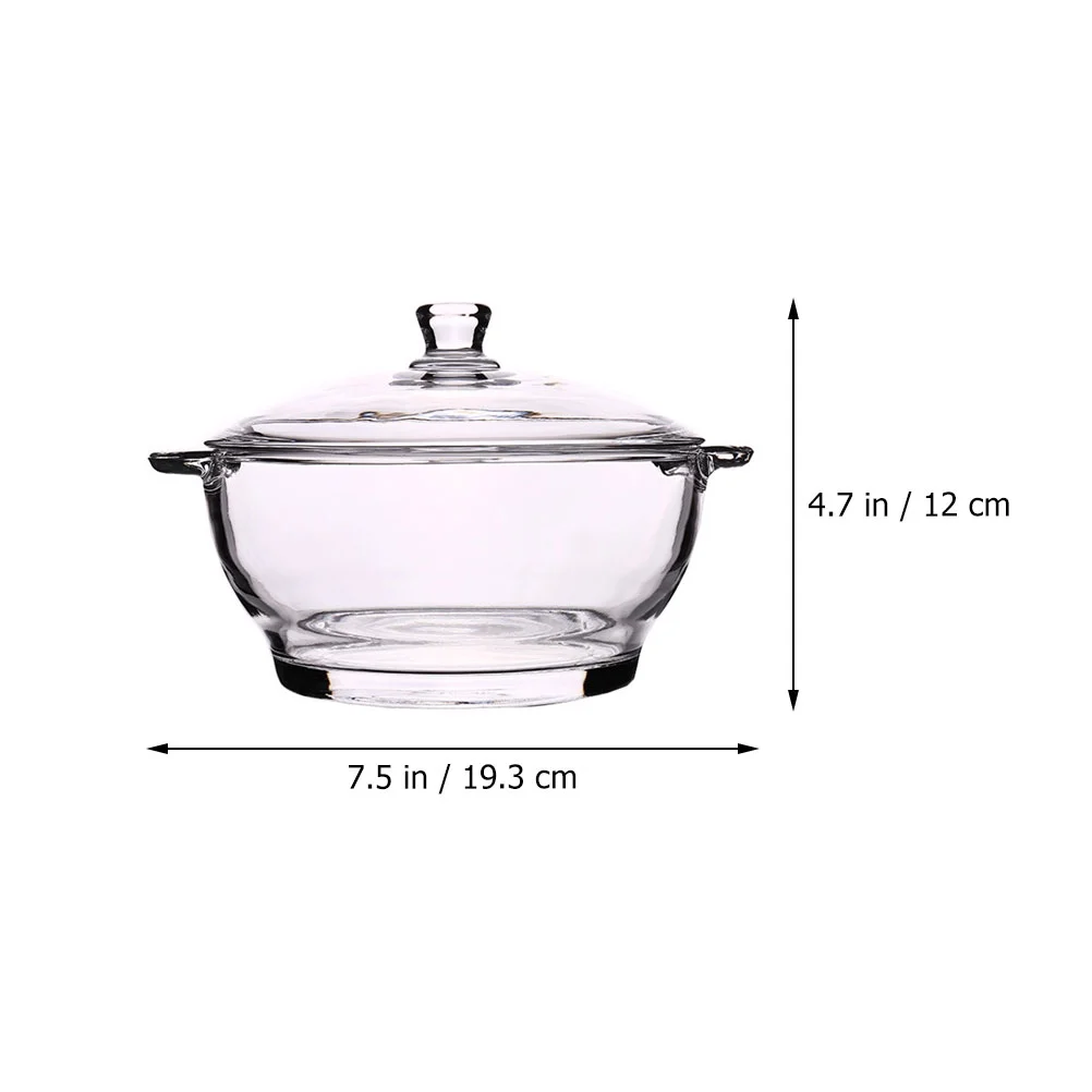 1pc Kitchen Glassware Salad Bowl Tempered Glass Bowl Microwave Oven Food Bowl