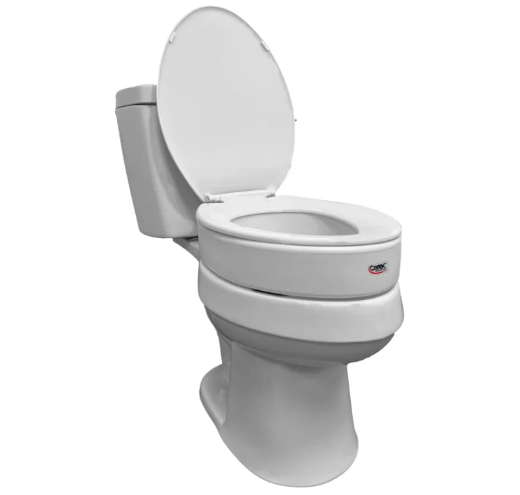 Carex Raised Toilet Seat, Universal Fit for Round Bowls, Adds 3.5 inches, White, 300 lb Capacity