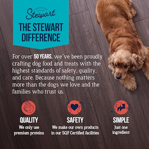 Stewart Single Ingredient Freeze Dried Raw Dog Treats, Chicken Breast, 14.8 Ounce Value Size Resealable Tub, Training Treats or Meal Topper Dogs, High Protein, Grain-Free, Gluten-Free