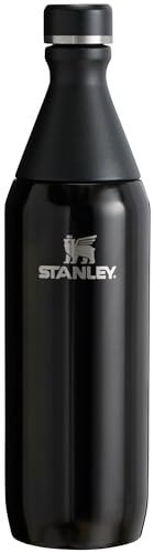 Stanley All Day Slim Bottle 20 oz | Twist On Lid with Leakproof Seal | Slim Design for Travel & Gym | Insulated Stainless Steel | BPA-Free | Black