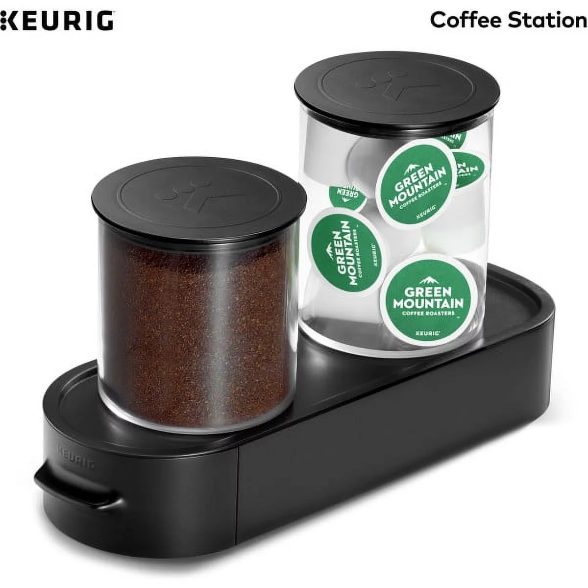 Keurig K-Cup Pod & Ground Coffee Storage Unit, Holds Ground Coffee & K-Cup Pods, Black