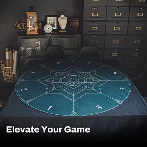 SLOWPLAY 94 x 47 Inch Texas Hold'em Poker Mat | Portable Poker Table Top with Art Deco Layout Print, Hemmed Edges, Smooth Surface, and Premium Carrying Bag for Games Everywhere