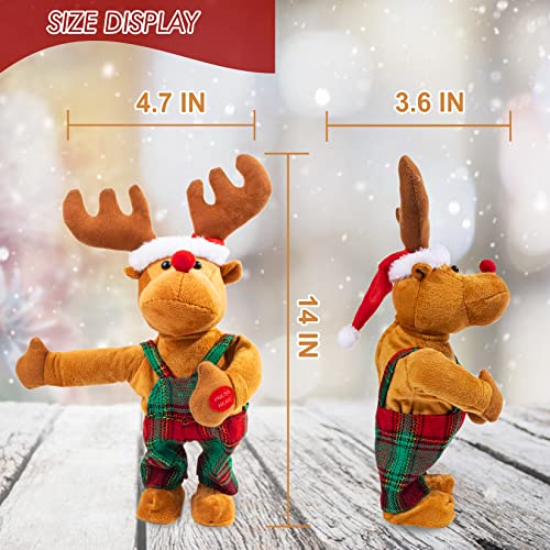 Dancing Rudolph The Red-Nosed Reindeer Animated Plush Toy Christmas Singing Stuffed Animals