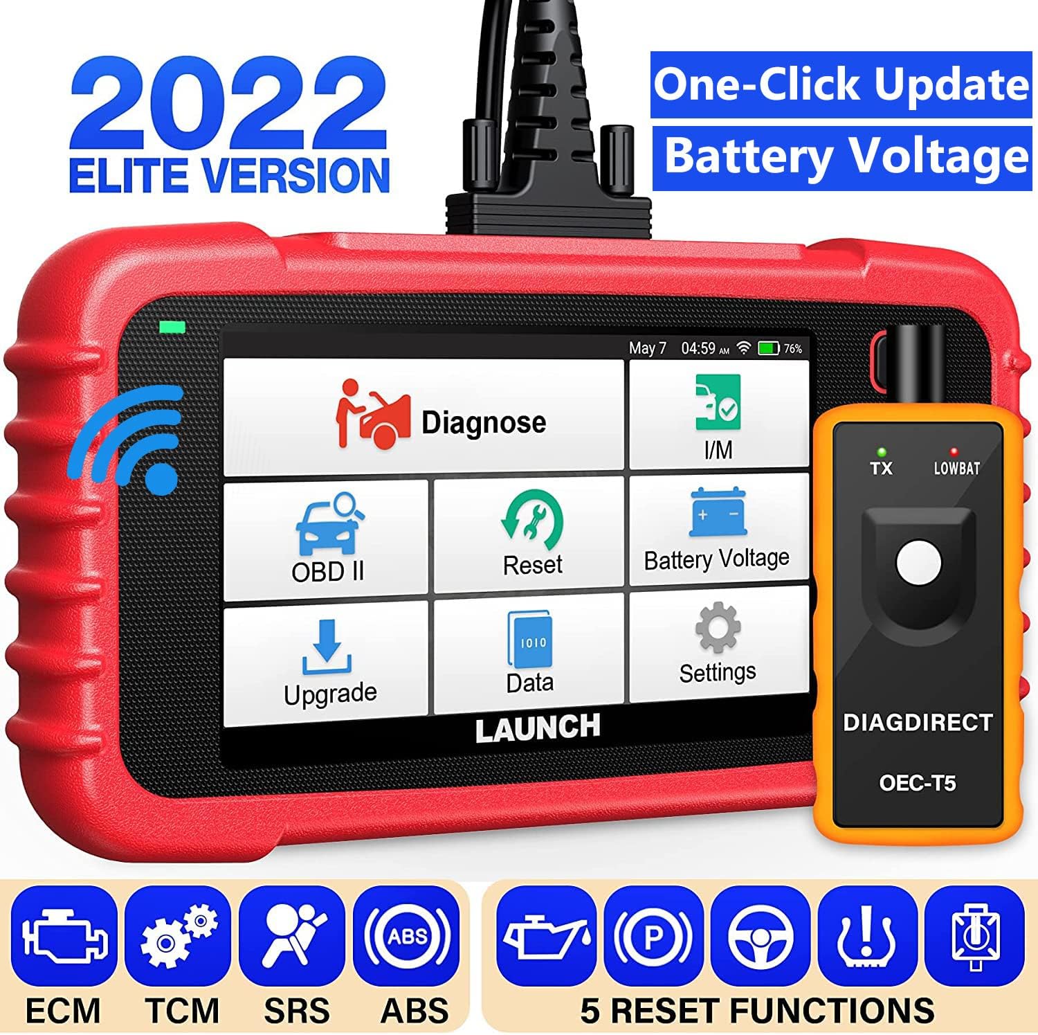 LAUNCH CRP129X OBD2 Scanner, LAUNCH Scan Tool 2022 Elite, Car Scanner for Engine at ABS SRS with Oil/EPB/SAS/TPMS/Throttle Body Reset, Automotive Code Readers with TPMS Gift, Lifetime Free Update
