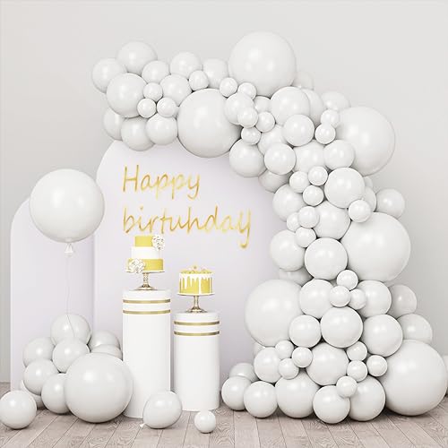 RUBFAC Rainbow Balloons Garland Arch Kit, 110pcs 12 Assorted Color Balloons Colorful Party Balloons for Birthday Party Baby Shower Decoration