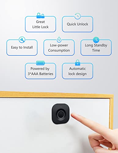 SUMNEW Fingerprint Cabinet Lock, Smart Biometric, Keyless Hidden File Drawer Wardrobe Lock, Child Safety Electric Lock, DIY Wooden Furniture for Home Office