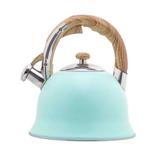 Surgical Stainless Steel Teakettle Whistling Tea Kettle with Cool Touch Ergonomic Matte Stovetops Food Grade Teapot for Gas Induction Cookers