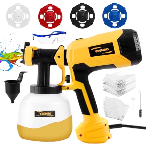 Paint Sprayer,700W HVLP Electric Spray Paint Gun with 10 Pack Paint Strainers/Sprayer Cup Liners,Adjustable Spray,for House Painting Home Interior Exterior Furniture (43 Fl Oz)