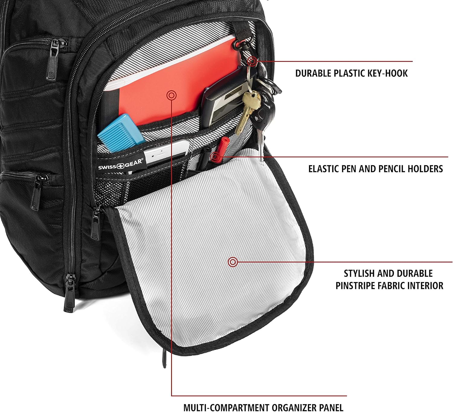 SwissGear 2762 ScanSmart Laptop Backpack, Black, 17-Inch