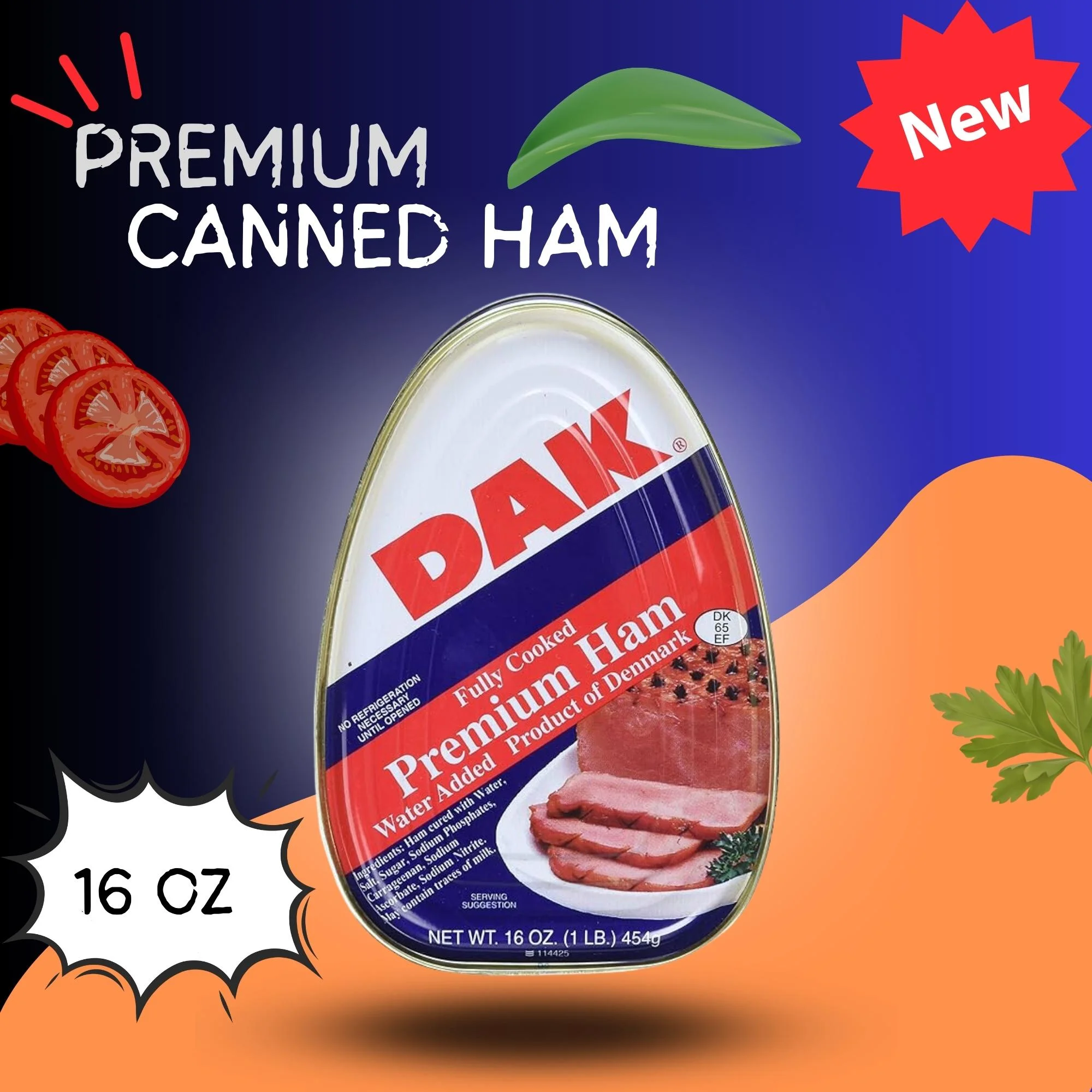 A1U Premium Canned Ham,  Easy Open Can Fully Cooked Ready to Eat Camping Picnic Meal Christmas Thanksgiving Party Breakfast Lunch Dinner Snack Premade Main Dish Salad Sandwich Burgers, 2 ct. (16 oz)