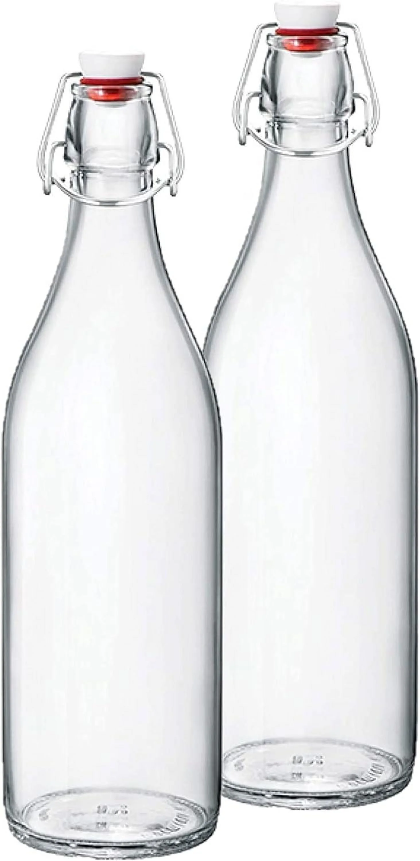Bormioli Rocco Giara Clear Glass Bottle With Stopper, 33 3/4 oz. (2, Clear)