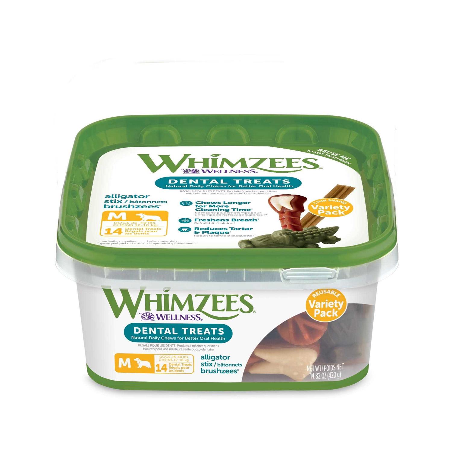Whimzees Natural Dental Variety Tub Dog Treats - Pet Supplies online store