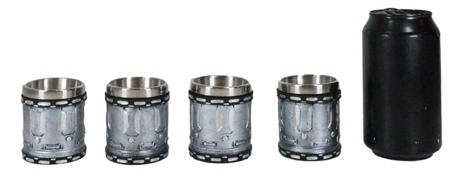 Western Novelty Revolver Pistol Gun Barrel Cylinder Shot Glass 2-Ounce Set of 4