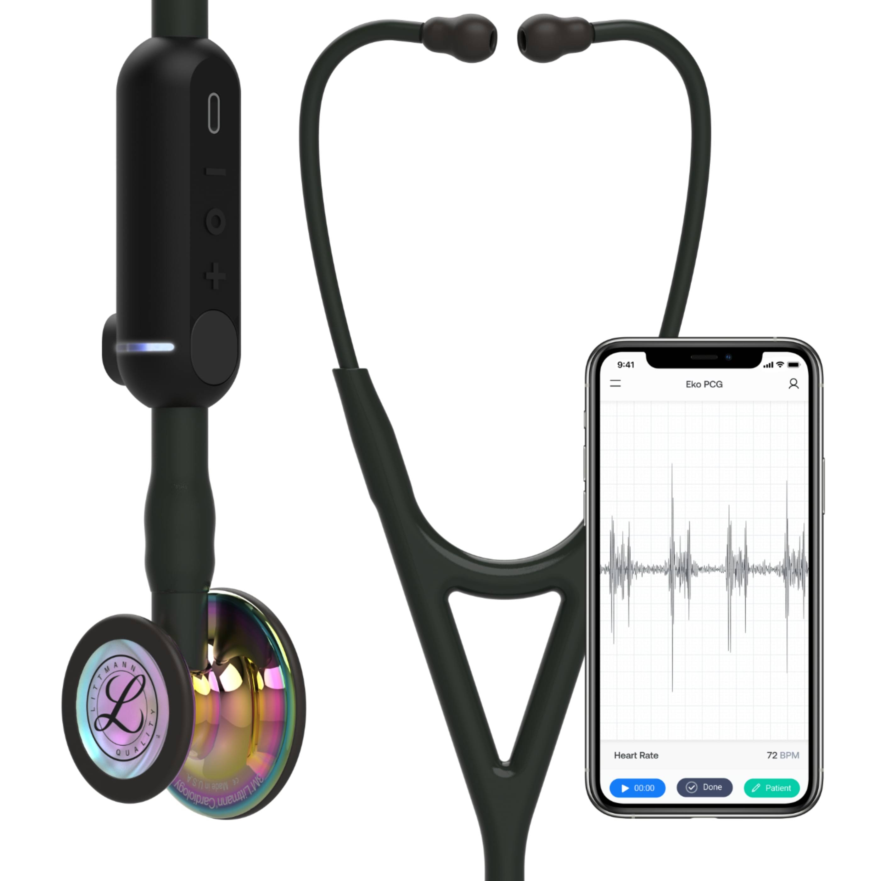 3M Littmann Core Digital Stethoscope - Black / Rainbow