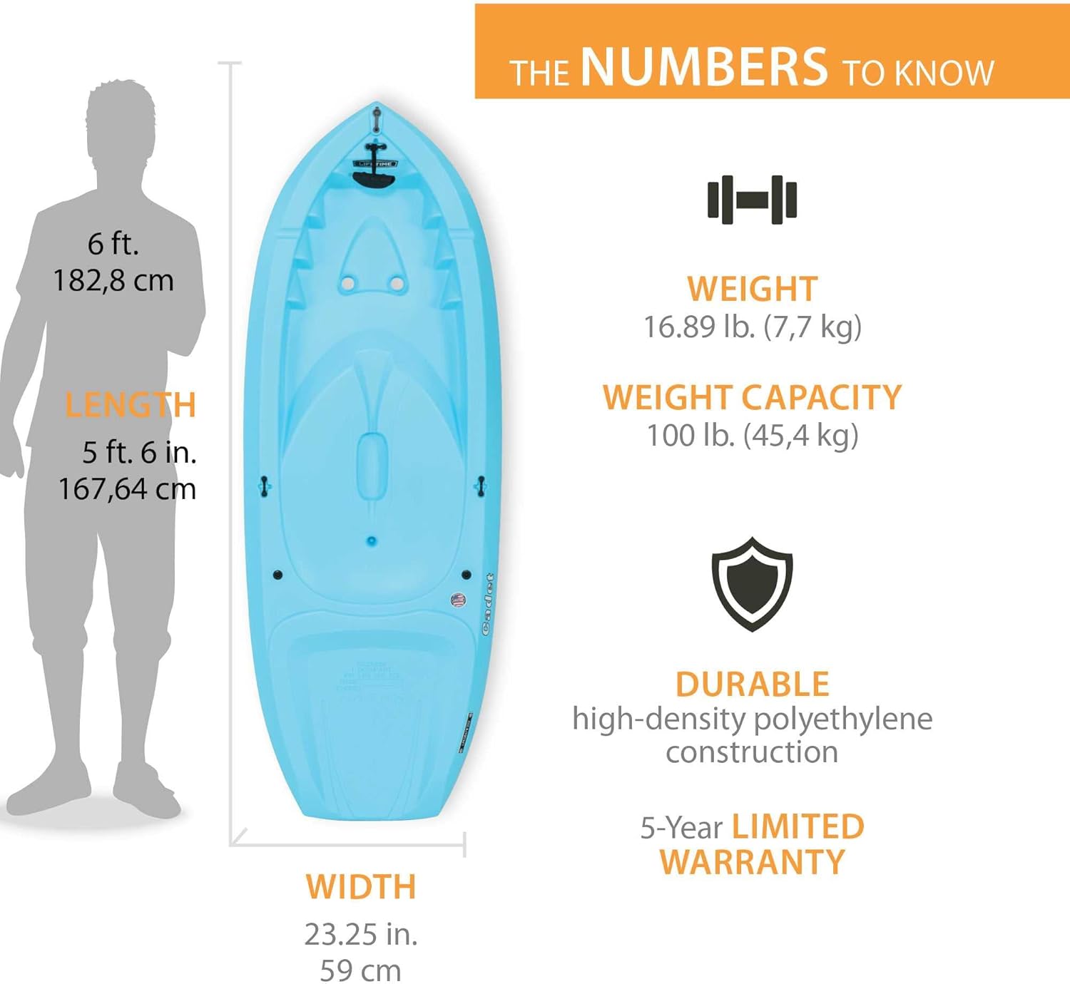 Lifetime Cadet Youth Kayak, Paddle Included