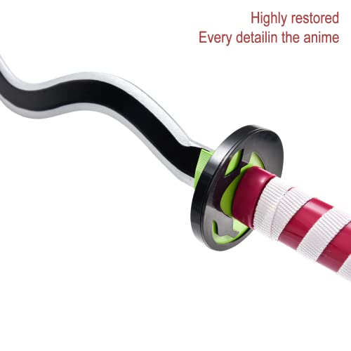 Demon Slayer Sword 41inch,with Display Stand and Belt, Rengoku Sword/Tanjiro Sword/Zenitsu Sword/Anime Original Texture,for Demon Slayer Cosplay and Collection,Various Styles Available