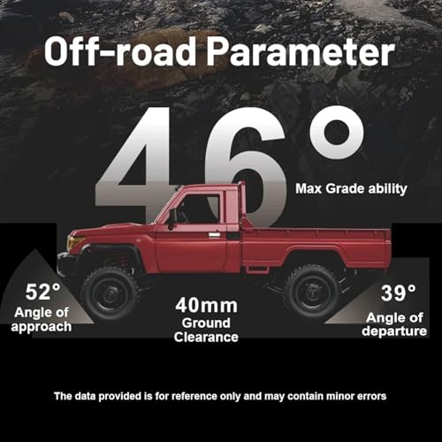 RC Truck 1/12 RC Rock Crawler, MN-82 4x4 Toyota Land Cruiser Remote Control Pickup Off Road RTR 2.4GHz Remote Control Rock Crawler Car Toy with Controllable Headlights 2 Batteries