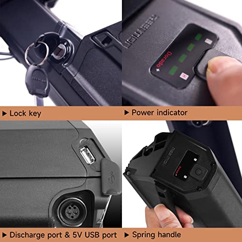 Reention Dorado Plus 48V 17.5Ah 840Wh Ebike Replacement Battery Pack Lithium Li-ion Batteries Compatible with NCM Moscow,Magnumbikes,Biktrix, Ride1UP 500 Series Electric Bike and More