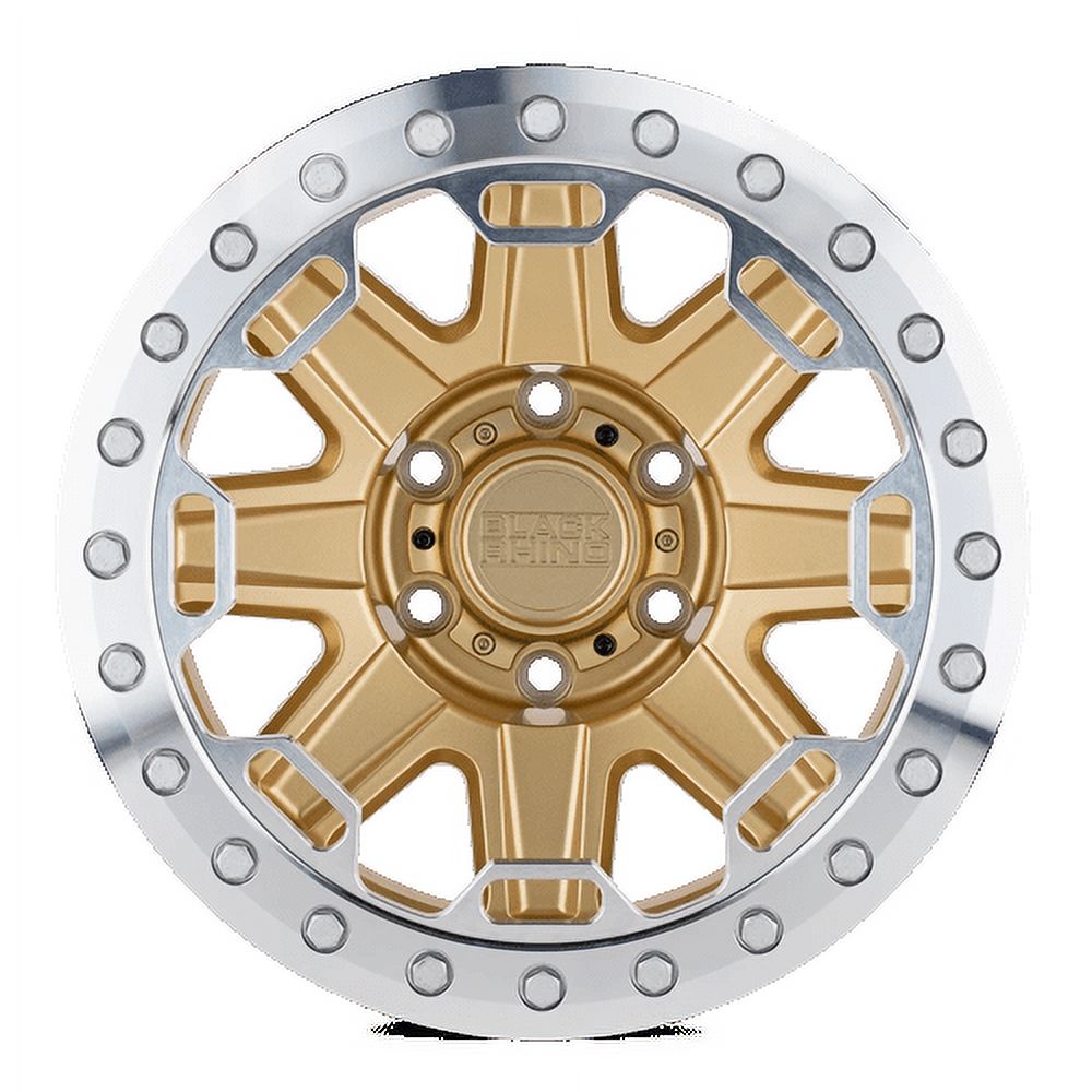 Black Rhino Aluminum Rim RIFT 17X8.5in Matte Gold with Machined Rings Finish, 1785RFT-88170L25