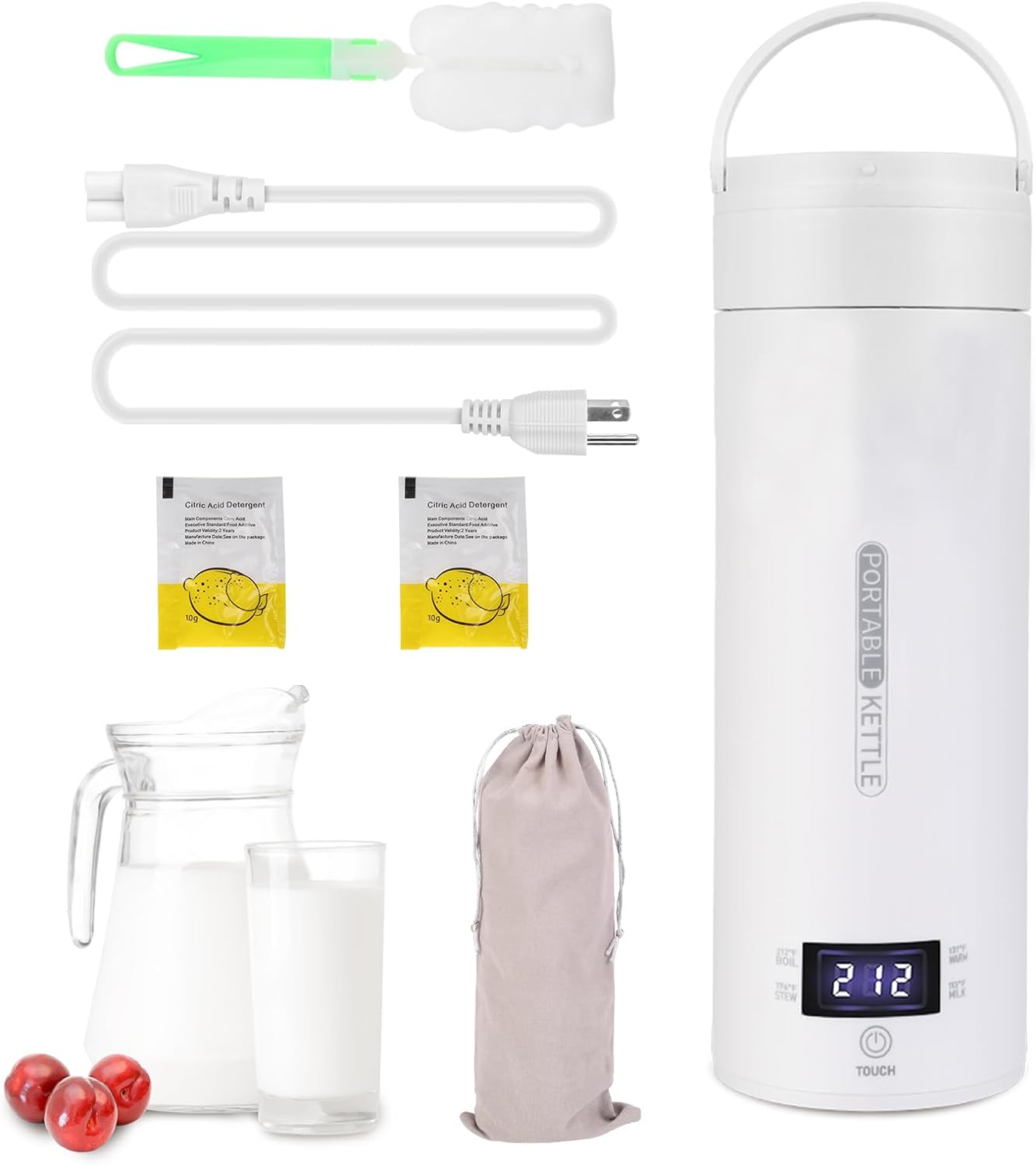 Portable Electric Kettle - Small 500ML Stainless Steel Travel Electric Tea Kettle with Auto Shut-Off, 4 Temperature Settings for Boiling Water, Hot Water Kettle Electric for Home Office Travel