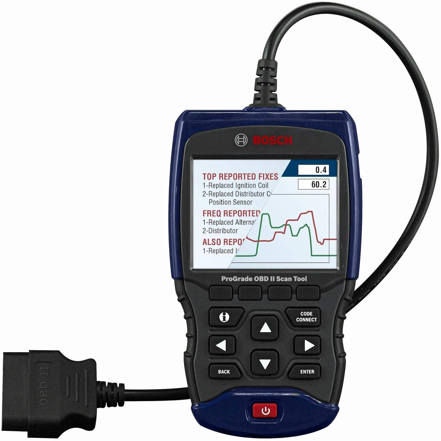 BOSCH Automotive Tools OBD 1350 ProGrade OBD II Scan Tool with Brake System Resets, Enhanced Powertrain and ABS Datastream