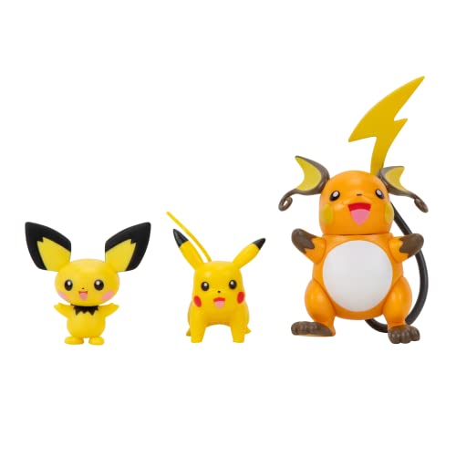 Pok&eacute;mon Select Evolution 3 Pack - Features 2-Inch Pichu and Pikachu and 3-Inch Raichu Battle Figures