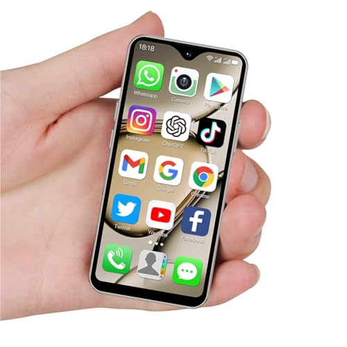 Mini 4G Smartphone Unlocked, 4.3 Inch Full Screen Dual Sim Quad Core Mini Phone Premium Child Phone Student Pocket Cellphone, 2+16GB (Metallic Gray)