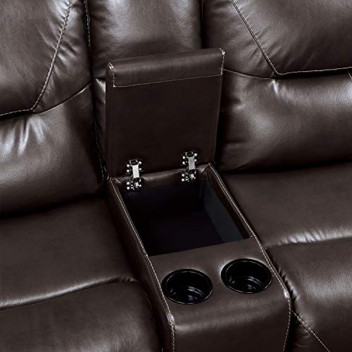 Lexicon Westby Power Modular Reclining Sectional Sofa, Right Side Chaise, Brown