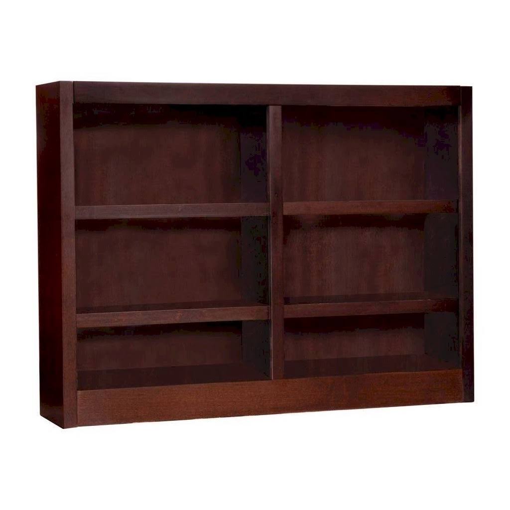 Concepts in Wood Double Wide Bookcase 6 Shelves Cherry