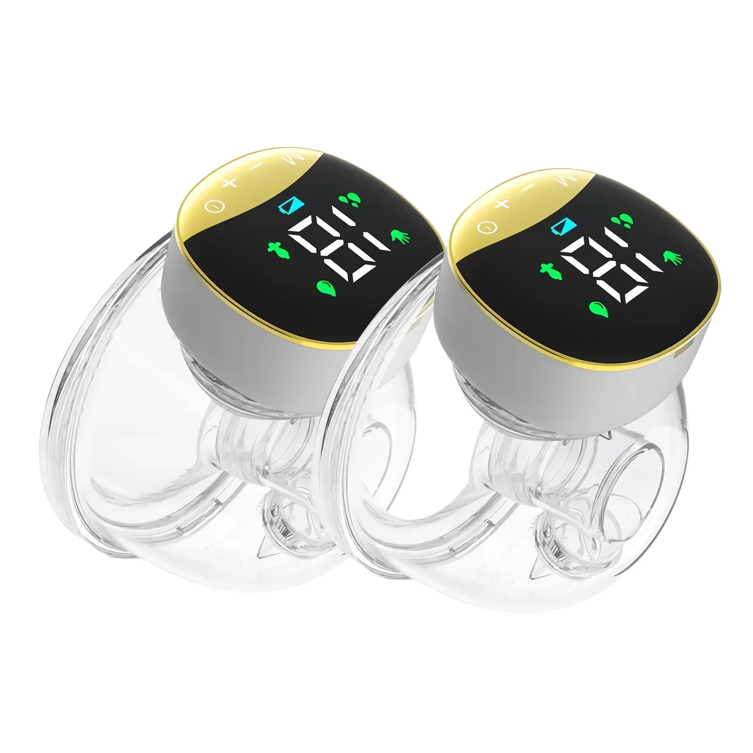 perfrom Double Electric Wearable Breast Pump, Hands Free Breast Pump with 4 Modes & 12 Levels, Rechargeable Breast Pump with LCD Display