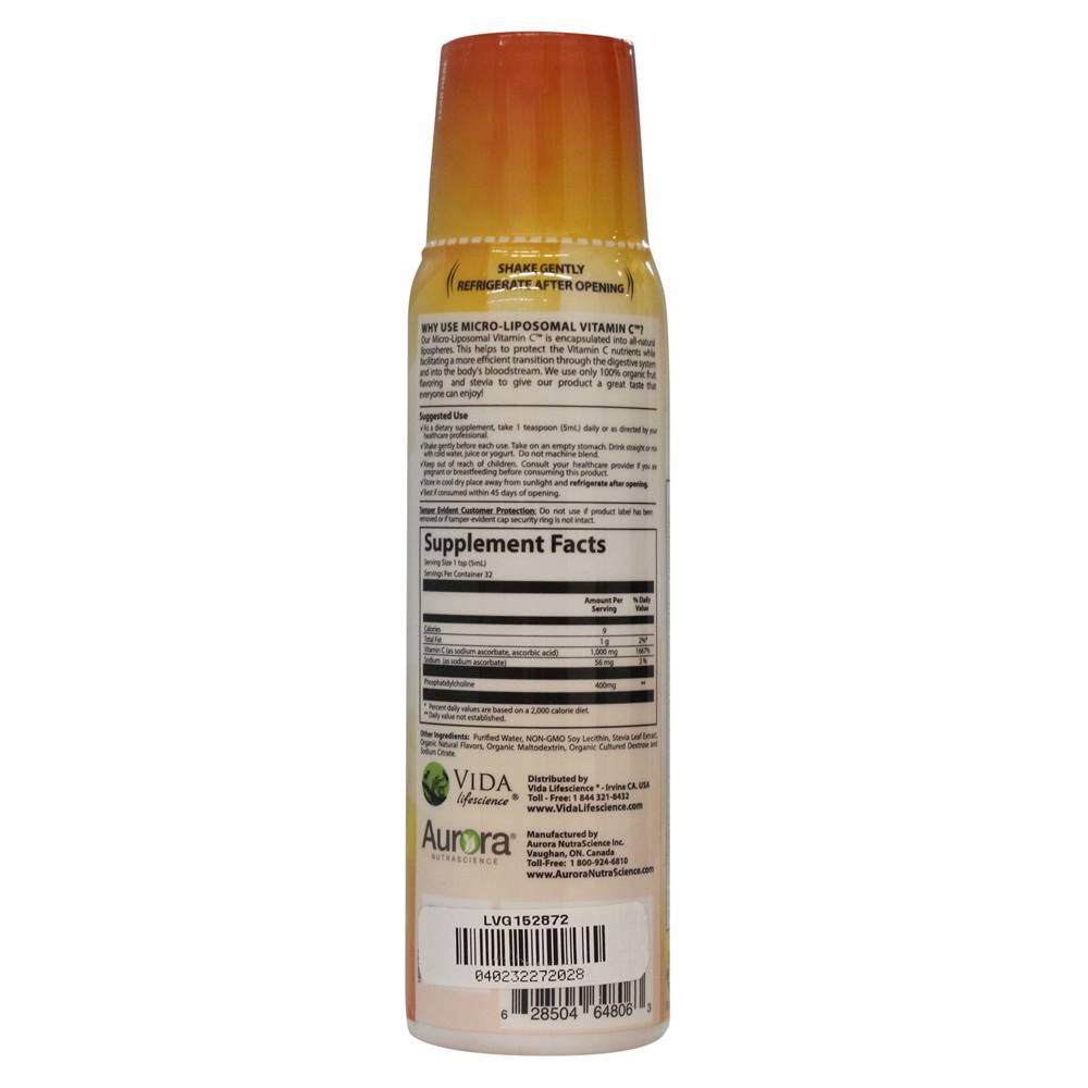 Vida Lifescience - Aurora Nutrascience Micro-Liposomal Vitamin C - 5.4 fl. oz.