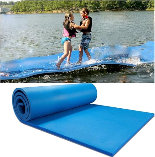 9 Ft x 6 Ft Floating Water Mat for Lake Pool, Foam Water Floating Pad for Fun Water Party Water Recreation and Relaxing, Rollable XPE Foam Lily Pad Floating Mat for Lakes Pools