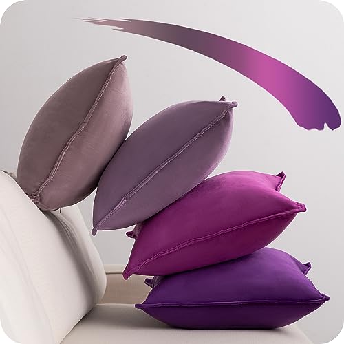 Decorative Throw Pillow Covers Cushion Cases, 12x20 Inch Set of 4 Luxury Soft Velvet Rectangular Couch Pillow Covers for Sofa Bedroom Car Home Decor