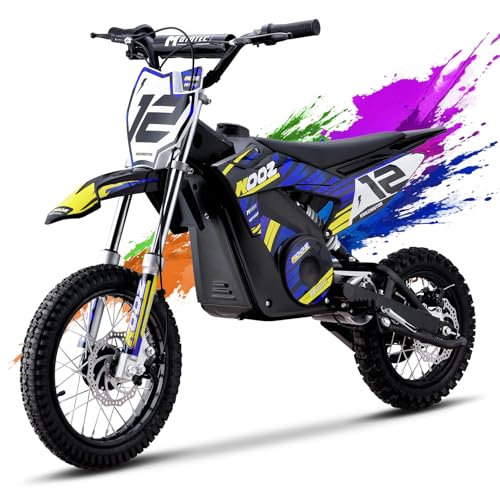 KOOZ HP112E 36V 1000W Electric Dirt Bike for Kids, 3 Speed Modes Teen Electric Motorcycle Up to 18 MPH & 15 Miles Long-Range, Dual Suspension & Disc Brake, 16