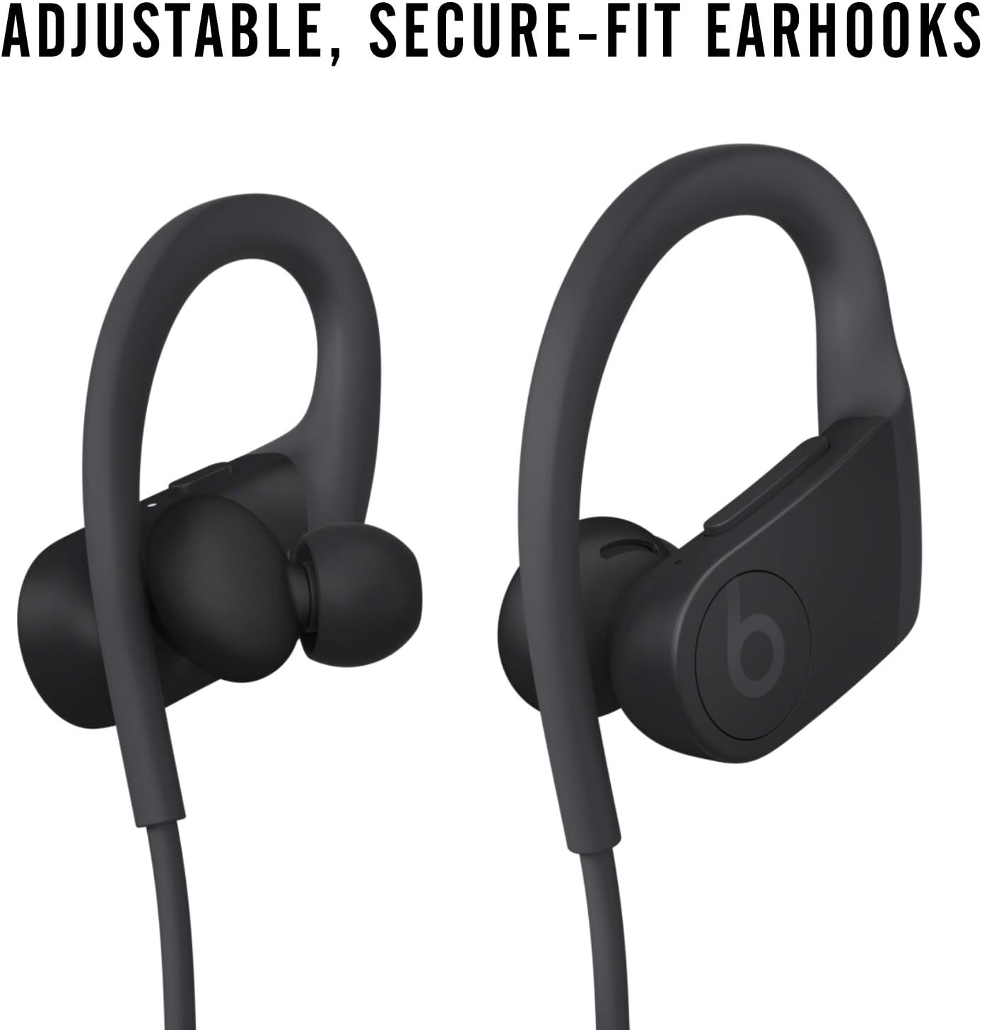Powerbeats High-Performance Wireless Earbuds - Apple H1 Headphone Chip, Class 1 Bluetooth Headphones, 15 Hours of Listening Time, Sweat Resistant, Built-in Microphone - Black