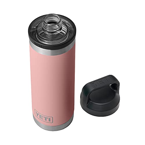 YETI Rambler 18 oz Bottle, Vacuum Insulated, Stainless Steel with Chug Cap, Sandstone Pink