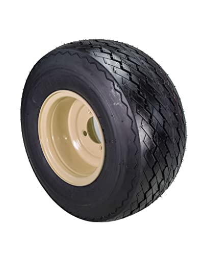 18x8.50-8 OEM Golf Cart Wheels and Golf Cart Tires Combo - Set of 4 (18x8.5-8, Beige)