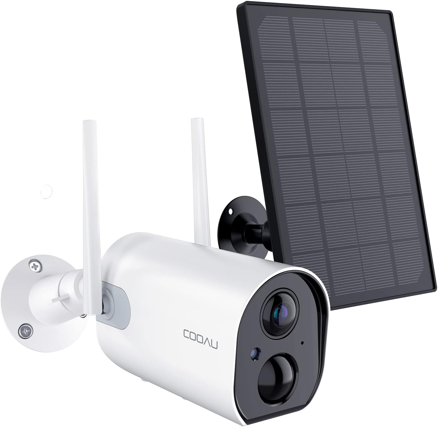 Security Camera Outdoor, COOAU 1080P Wireless Solar Powered Camera with Rechargeable Battery, WiFi Home Surveillance Camera for Multi-User Use, Two Way Audio, PIR Motion Detection and IP65 Waterproof