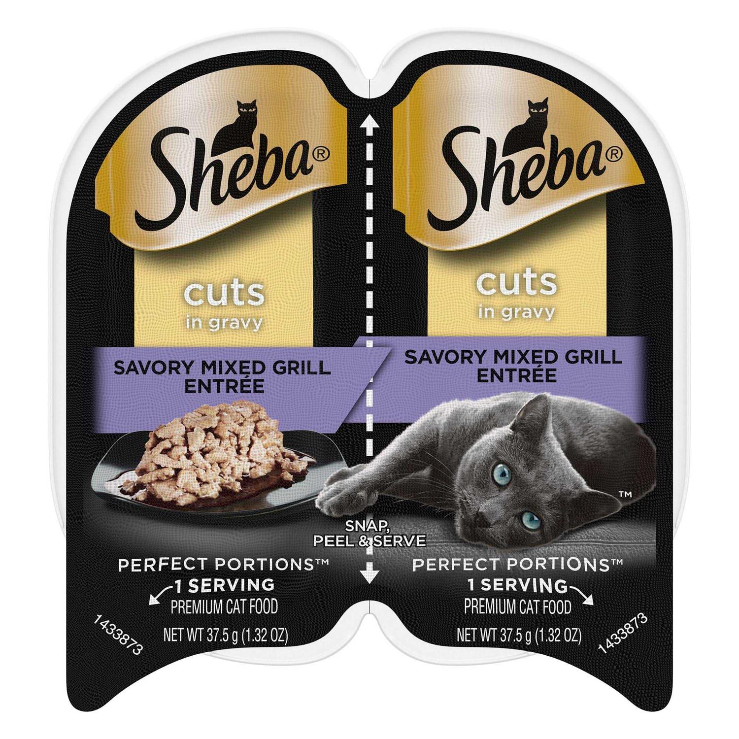 Sheba Perfect Portions Wet Cat Food Cuts in Gravy Savory Mixed Grill Entree - Pet Supplies online store