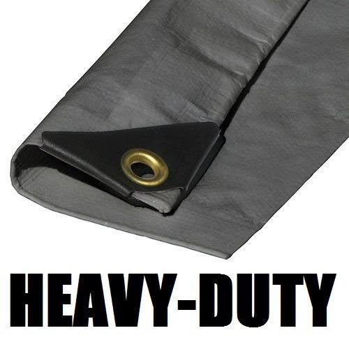 PTM 18x30 Extra Heavy Duty 12 Mil Silver Tarp Ply Coated Reinforced Canopy 6 oz 3 Layer Includes Tarps Tools and Toys Maintenanc