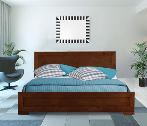 Oxford Platform Bed Frame | Modern Low-Profile Bed with Full Slat Support System – No Box Spring Needed, Easy Assembly | Cherry, King