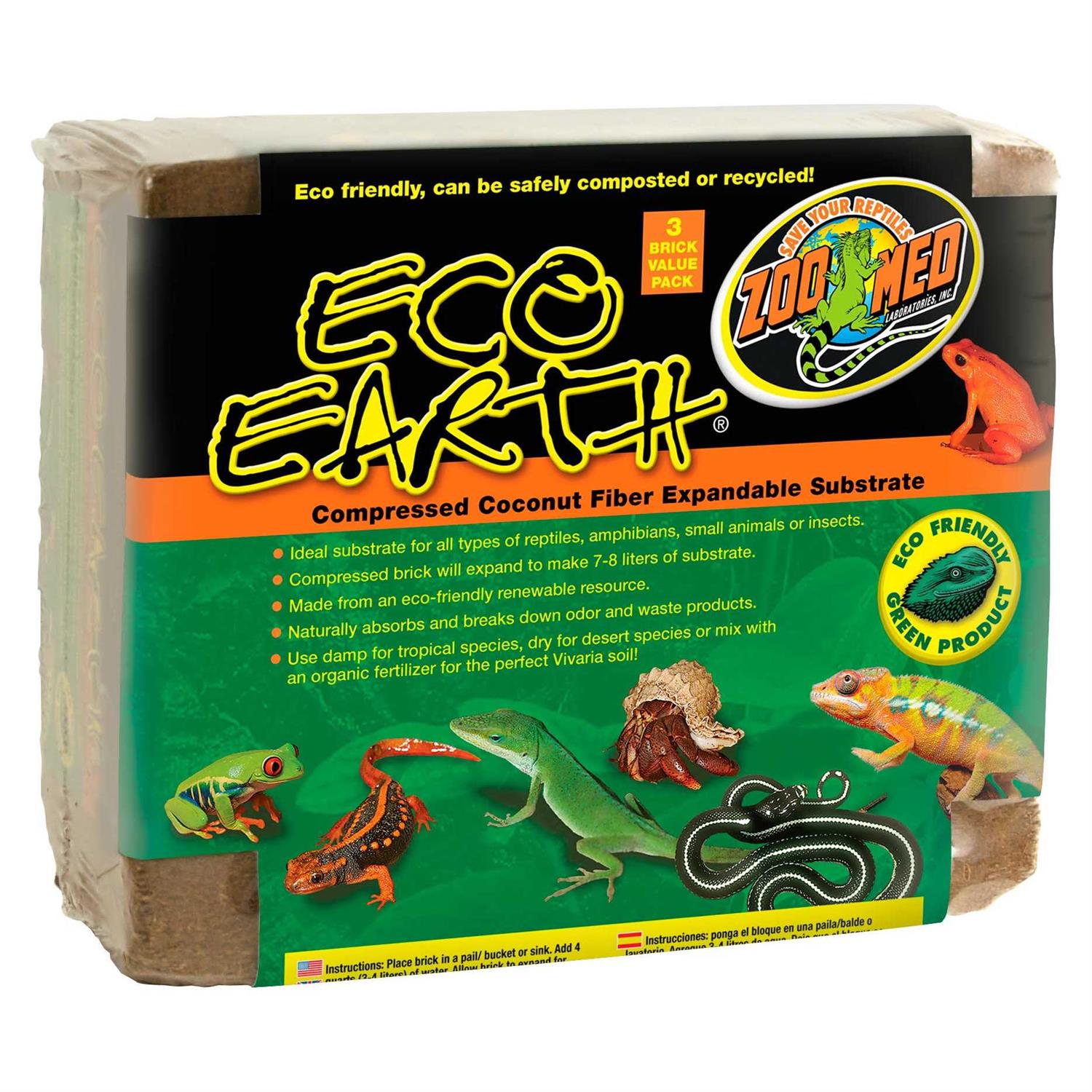 Zoo Med Eco Earth Compressed Coconut Fiber Expandable Substrate - Pet Supplies online store