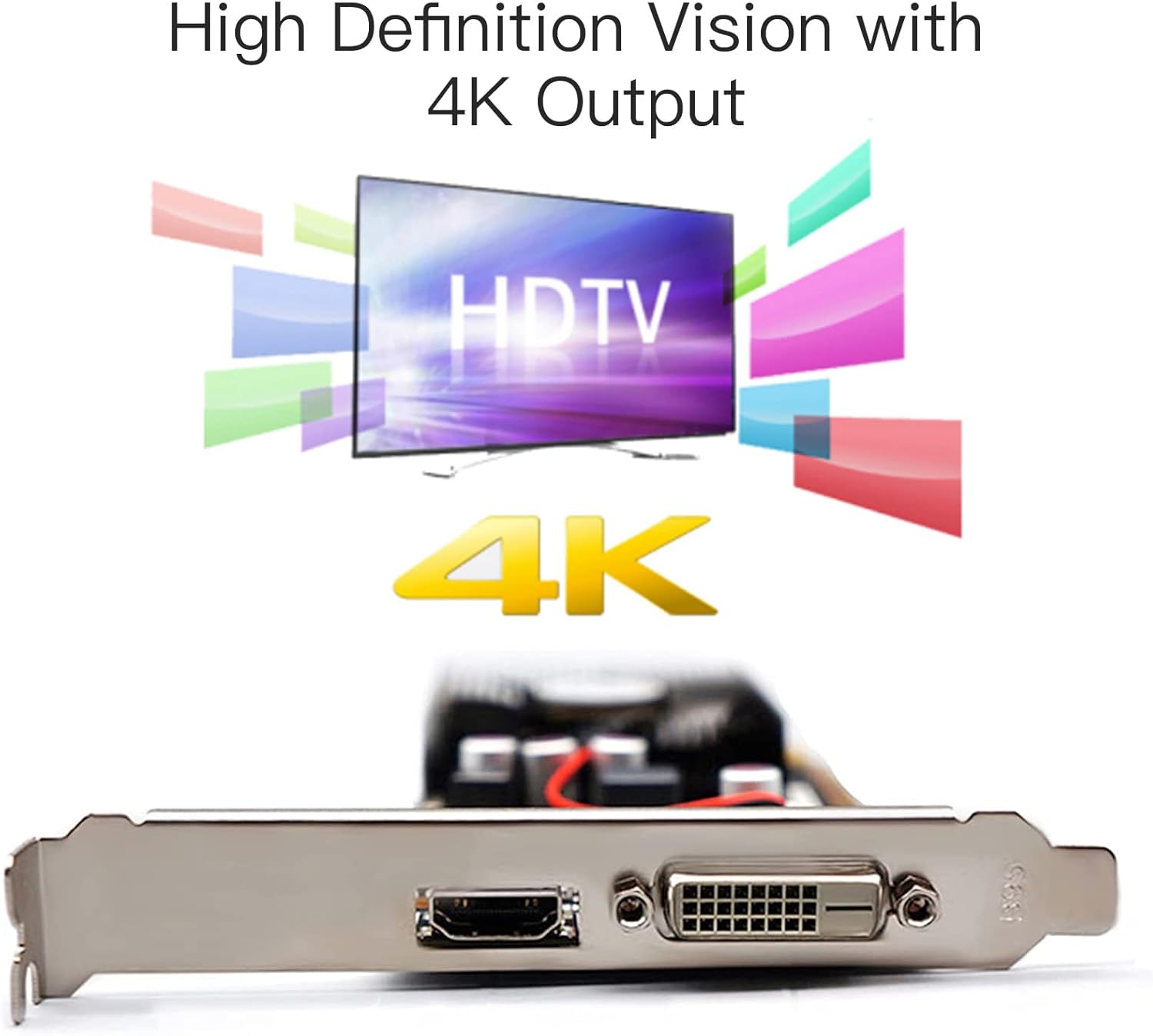 KAER AMD Radeon RX 550 Computer Graphics Card 4GB, GDDR5, 128 Bit, DirectX 12, PCI Express 3.0, DP HDMI DVI-D, Desktop Gaming Video Card, Computer GPU