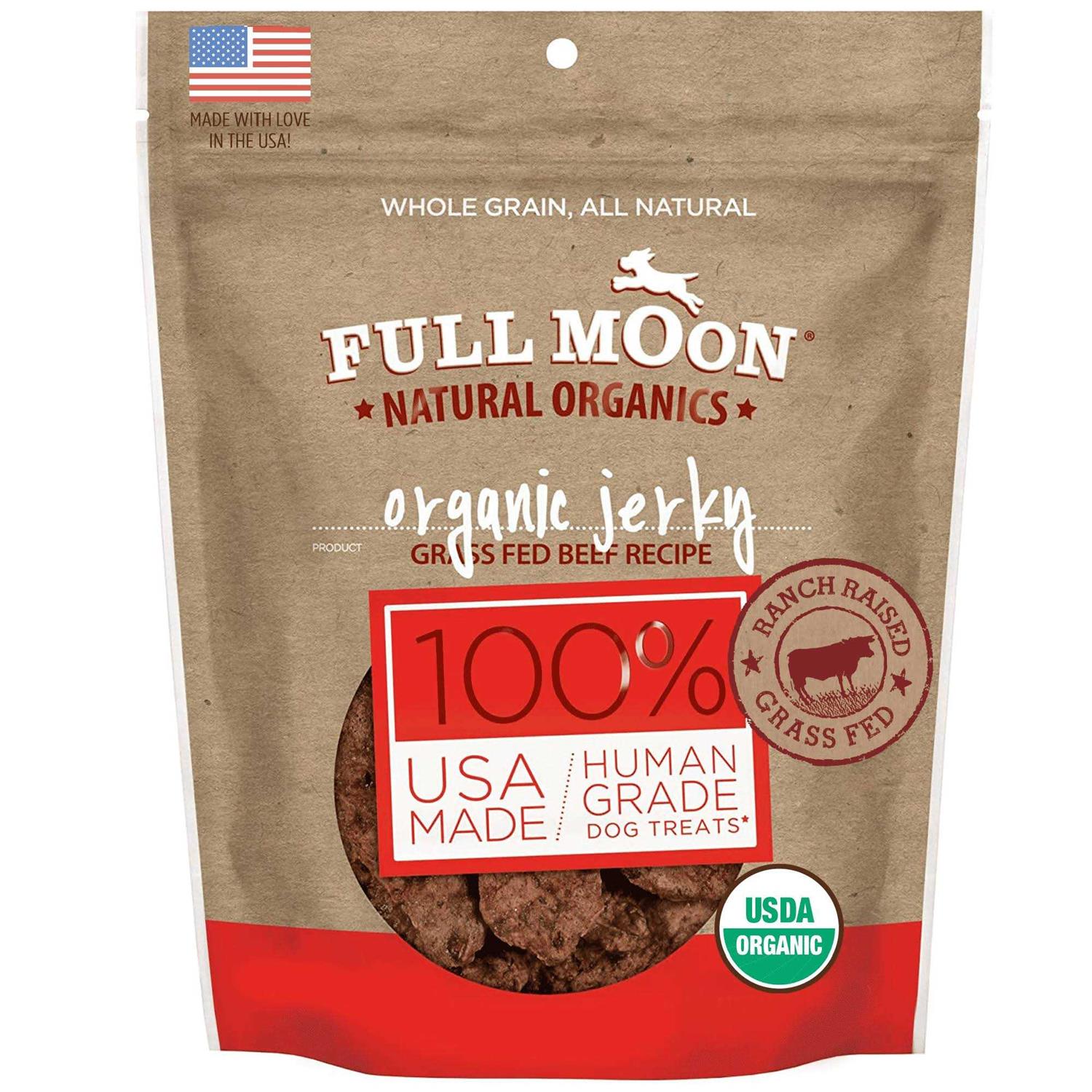 Full Moon Organic Beef Jerky Human-Grade Dog Treats - Pet Supplies online store