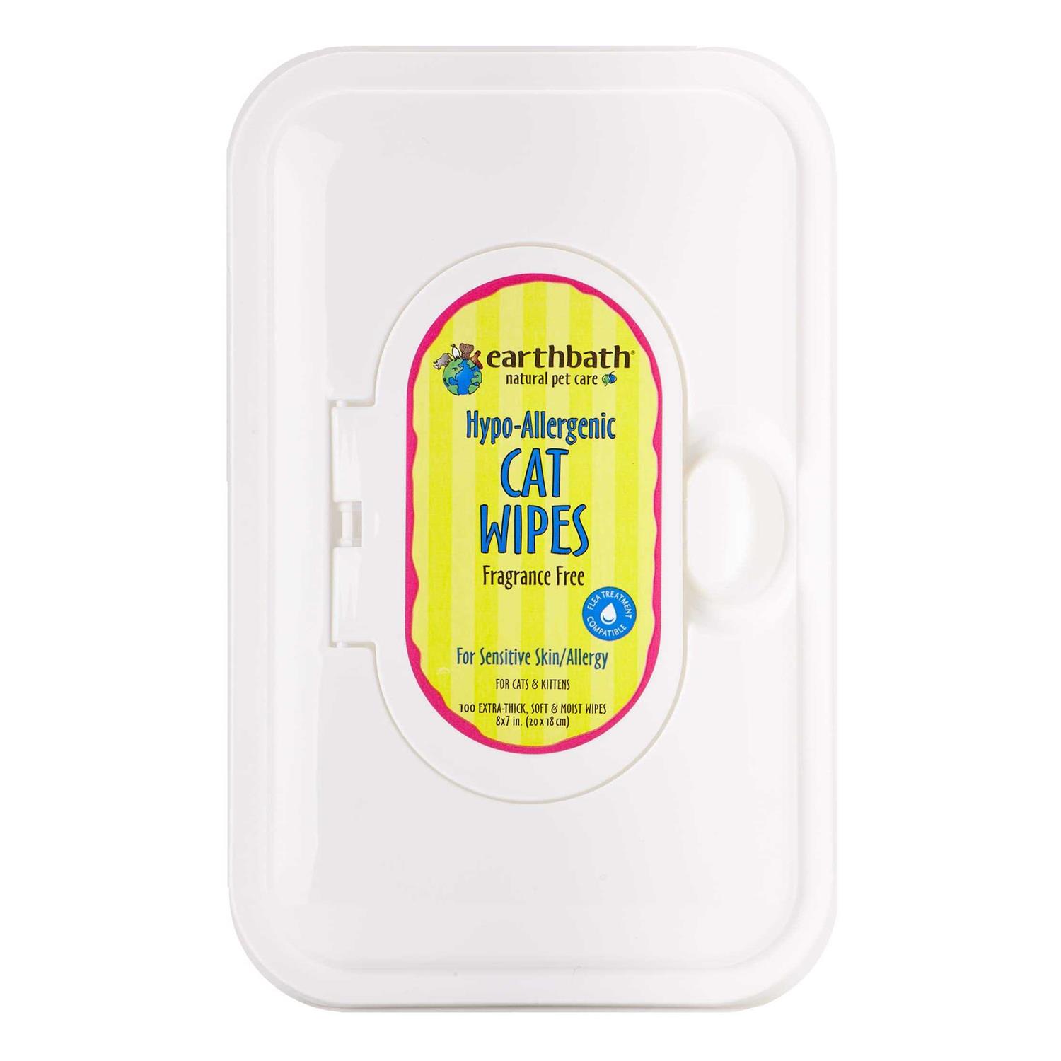 Earthbath Cat Grooming Wipes Hypo-Allergenic & Fragrance Free - Pet Supplies online store