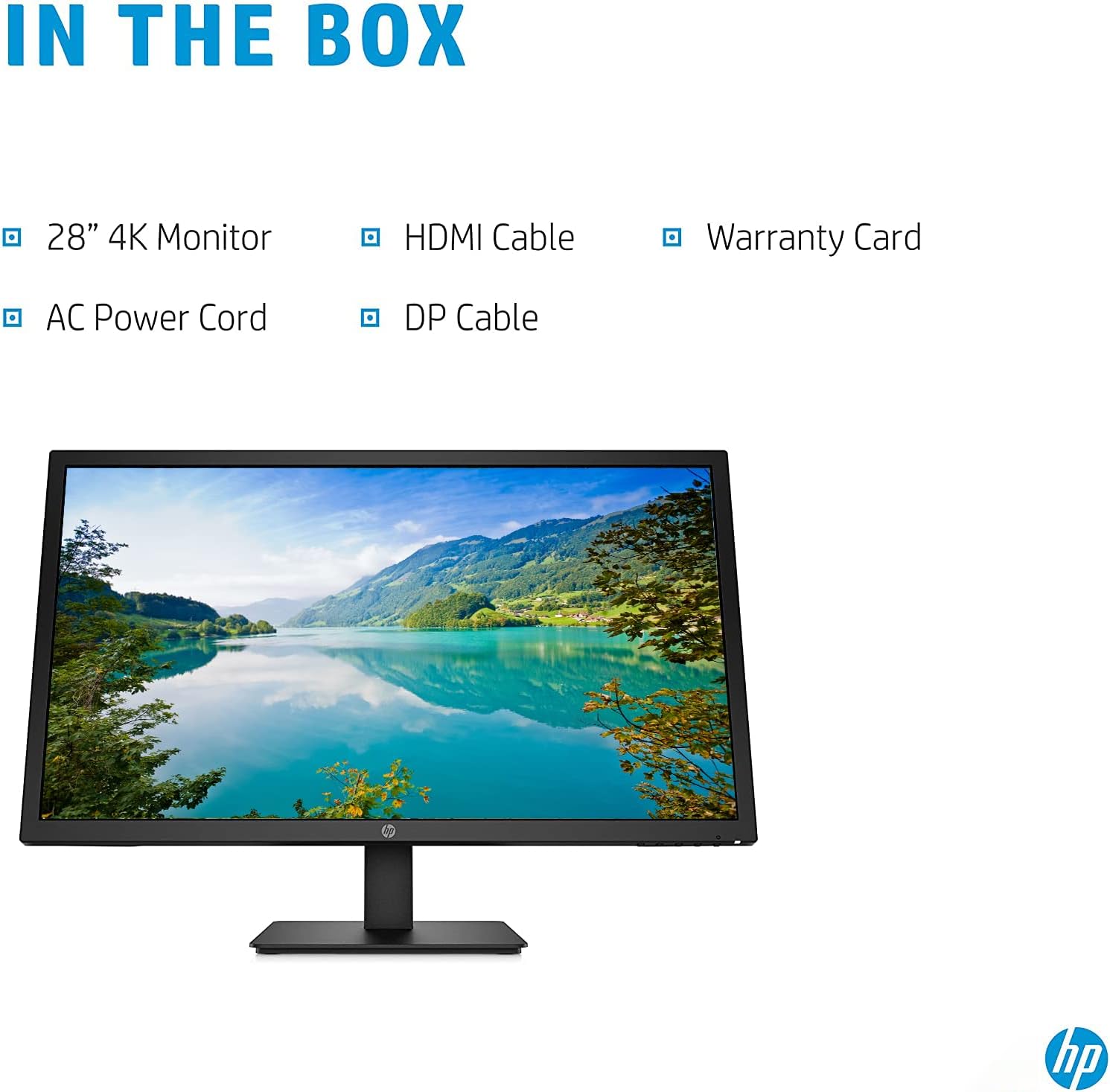 HP 28-inch 4K LED Monitor - Computer Monitor with Diagonal Display | 3840 x 2160 Resolution | AMD Freesync | Dual HDMI and DisplayPort | - U Deal HDMI