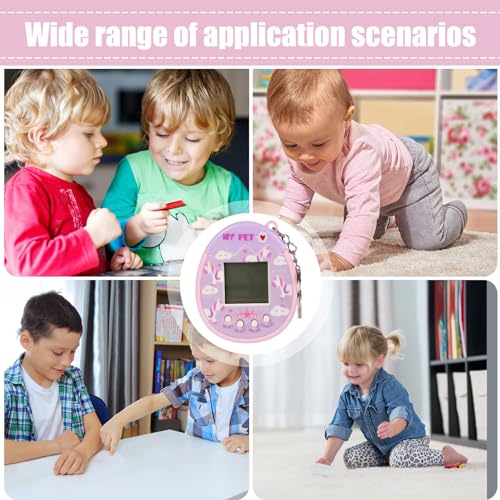 Virtual Pet, Electronic Pet Game, Virtual Electronic Pets Keychain Game Machine, Digital Pet for Boys Girls (Purple)
