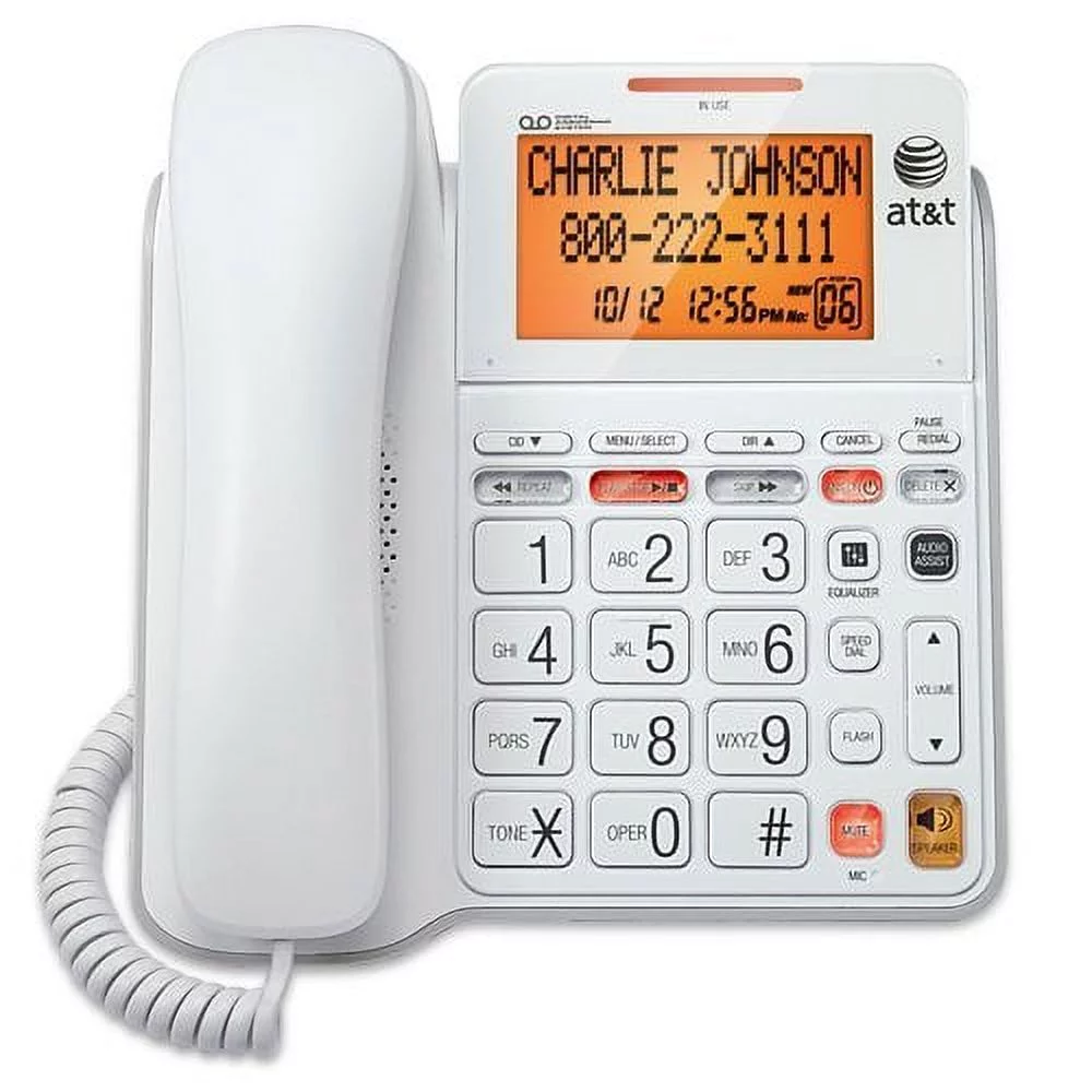 Phone Landline, Att Cl4940 Home Office Desk Line Corded Phone Speaker,  White