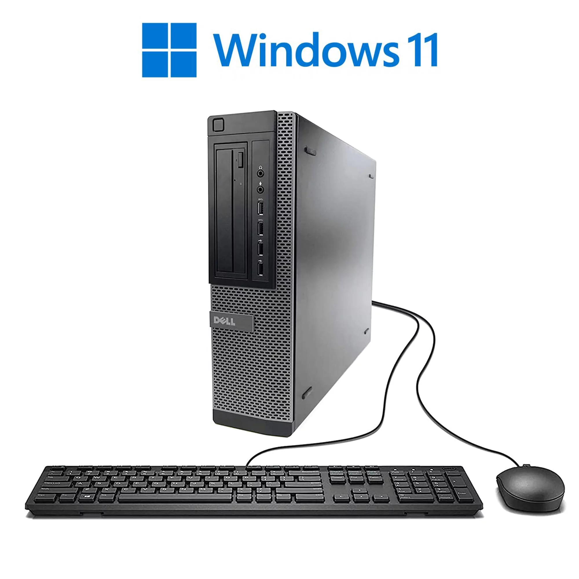 Used Dell OptiPlex 990 Desktop Computer PC, 3.10 GHz Intel Core i5 Quad-Core Gen 2, Dual Monitor Computer Bundle 8GB 1TB with 2x 22