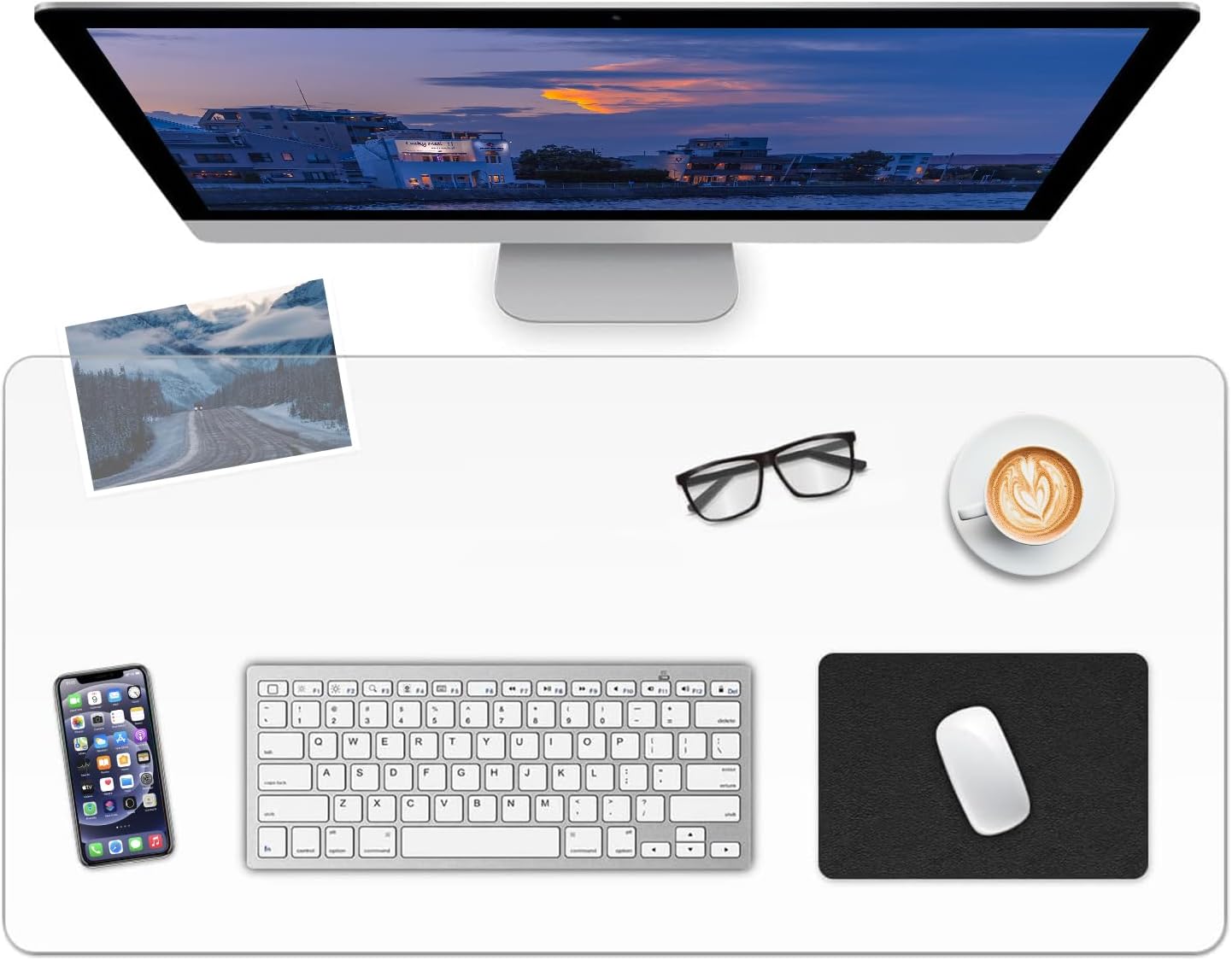 Clear Desk Mat, Non-Slip PVC Clear Desk Pad, Desk Protector Mat with Round Edge, Heat Resistant & Waterproof Clear Desk Writing Mat Desk Table Protector for Home and Office (47.2